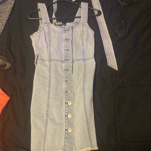 Cute blue dress, kids dress, comes with belt to match,made from recycled fibers